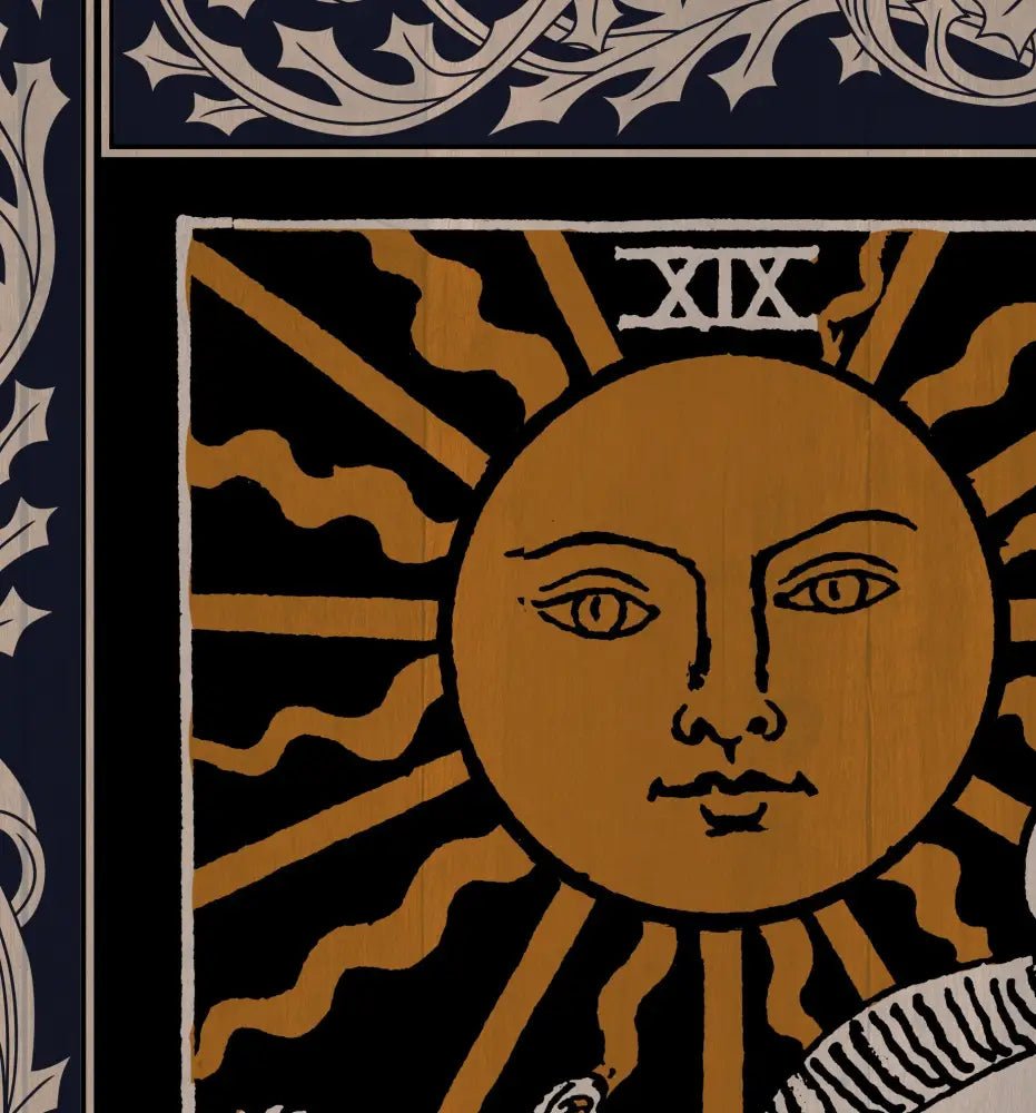 Vintage Sun Tarot Print Art Deco Poster Inspired Nouveau Style Sun Illustration Collectible by My Store