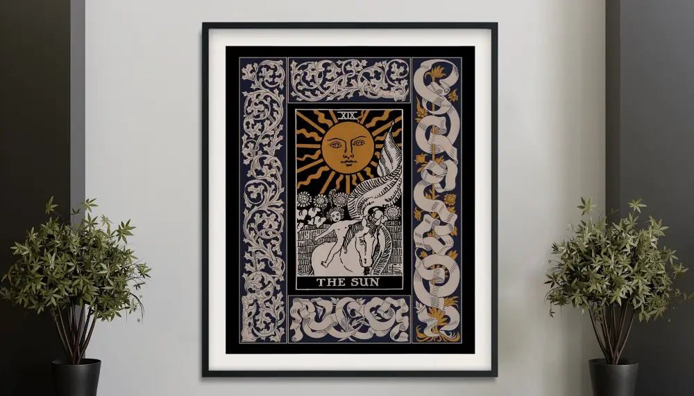 Vintage Sun Tarot Print Art Deco Poster Inspired Nouveau Style Sun Illustration Collectible by My Store