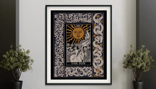 Vintage Sun Tarot Print Art Deco Poster Inspired Nouveau Style Sun Illustration Collectible by My Store