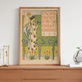 Vintage Walter Crane Bohemian Floral Print In Green And Yellow by My Store