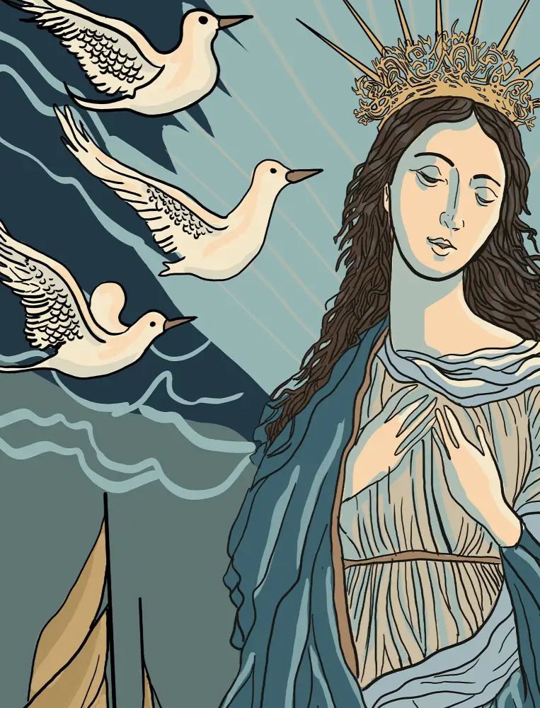 Virgin Mary Art Print Our Lady of Guadalupe Poster Premium Religious Home Decor Set by My Store