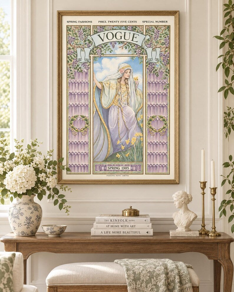 Vintage Vogue Spring 1905 Print – Art Nouveau Wisteria