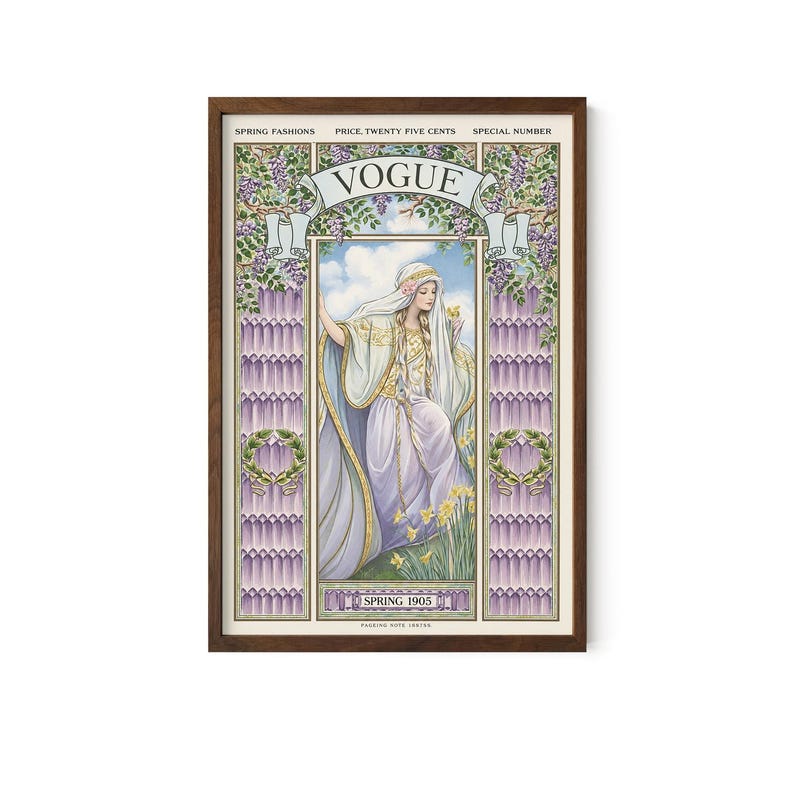 Vintage Vogue Spring 1905 Print – Art Nouveau Wisteria