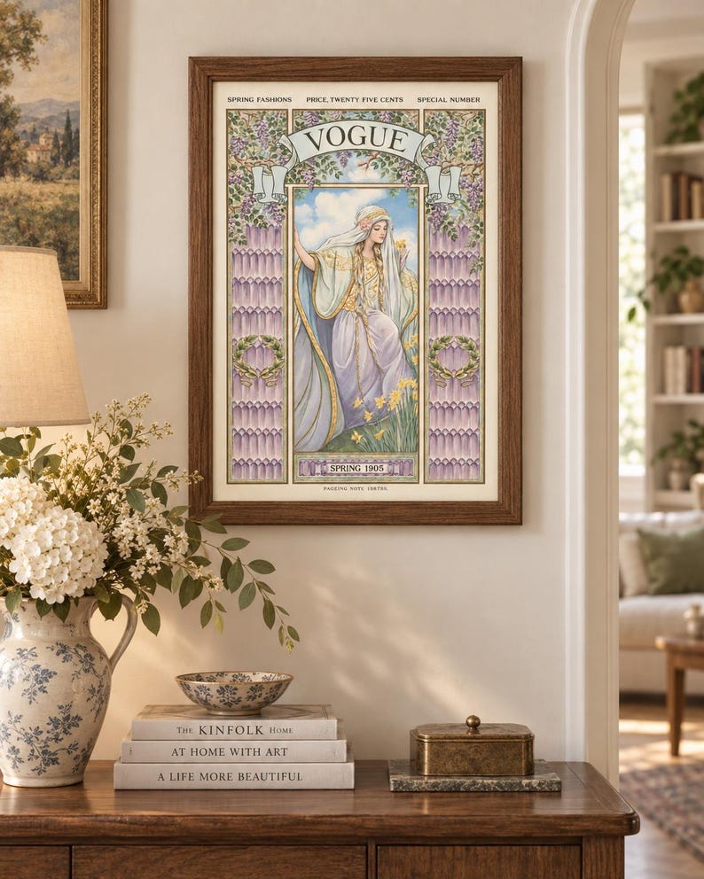 Vintage Vogue Spring 1905 Print – Art Nouveau Wisteria