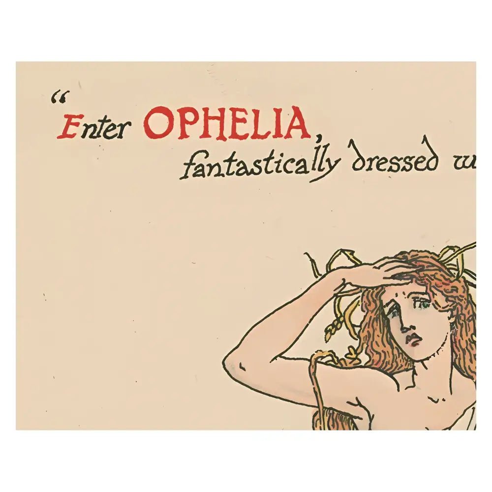 Walter Crane Goddess Ophelia Vintage Art Poster Beige Fine Art Print On Archival Paper by My Store