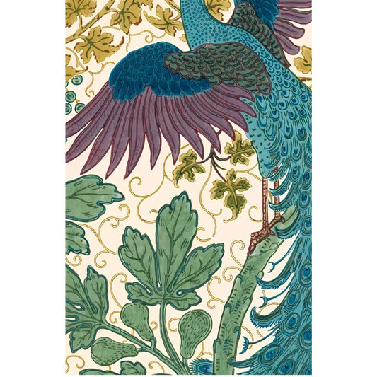 Walter Crane Peacock and Fig Art Nouveau Print Poster in Blue and Green for Vintage Wall Art by My Store