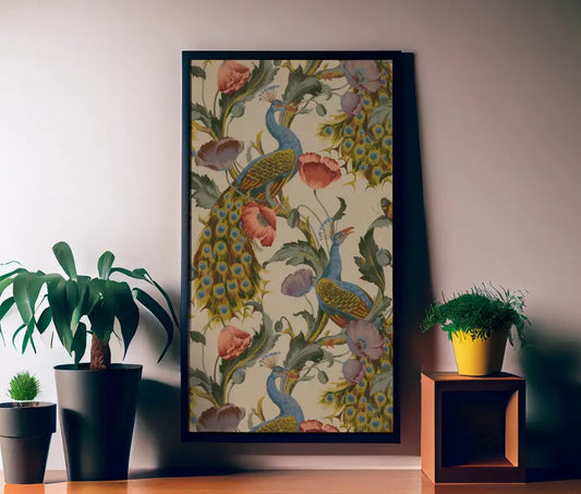 Walter Crane Peacocks Floral Art Nouveau Long Poster Art Print For Bohemian Decor by My Store