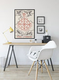 Wheel Of Fortune Tarot Card Print Boho Wall Art No Frame by My Store