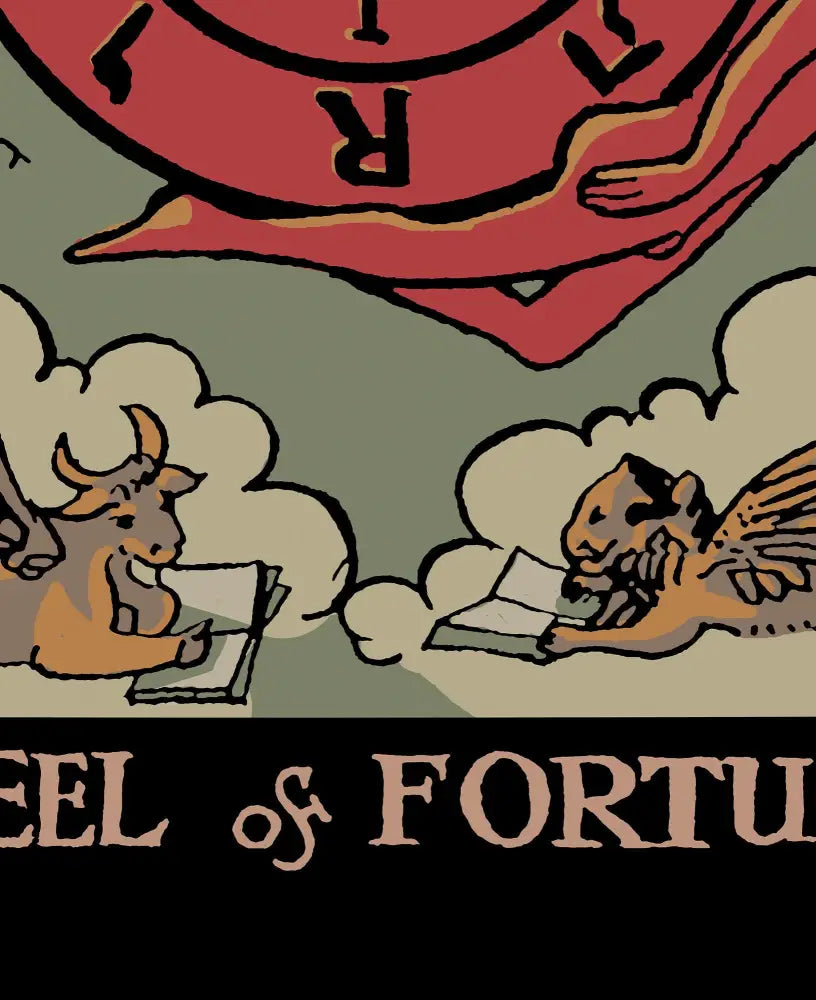Wheel Of Fortune Tarot Card Print Darker Colorway Poster For Mystic Wall Art Limited Edition by My Store