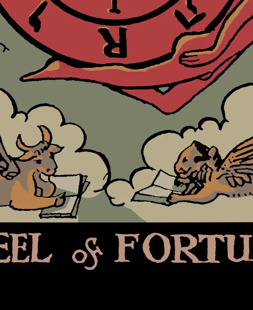 Wheel Of Fortune Tarot Card Print Darker Colorway Poster For Mystic Wall Art Limited Edition by My Store