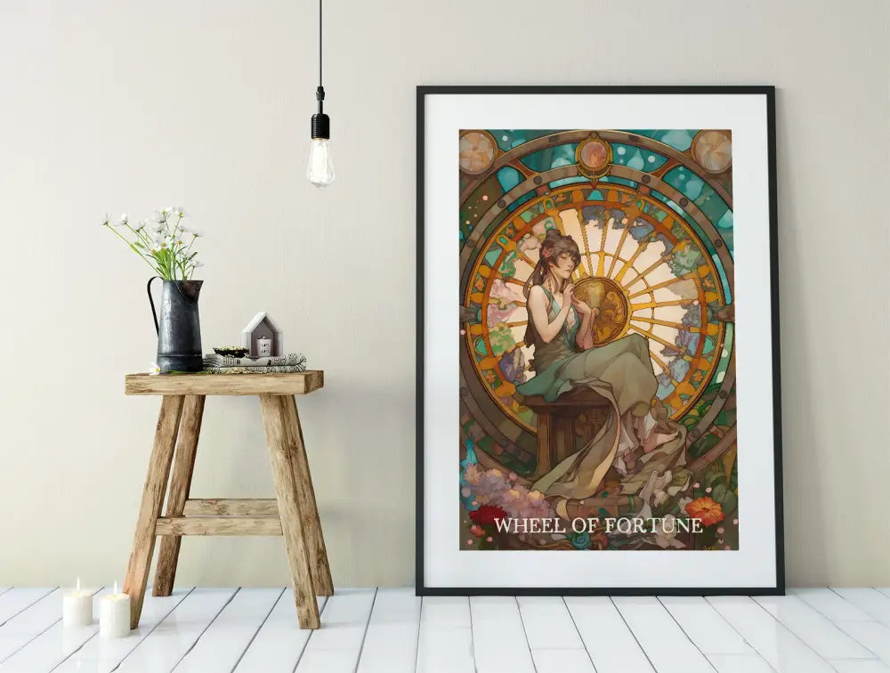 Wheel Of Fortune Tarot Card Print Poster No Frame Modern Wall Decor For Living Room Or Office by My Store