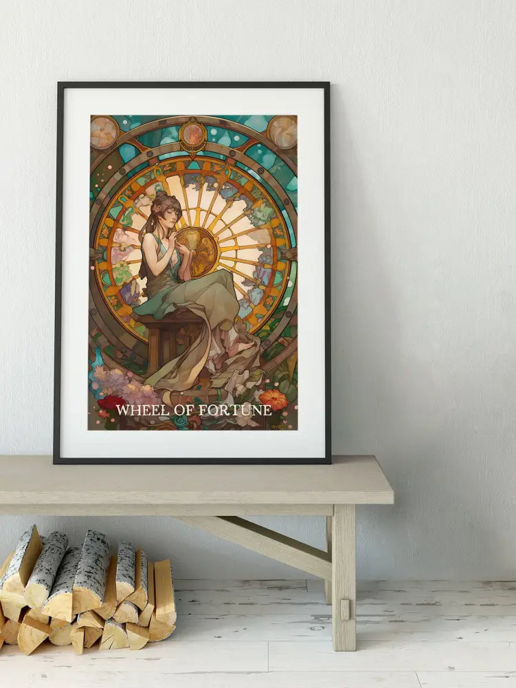 Wheel Of Fortune Tarot Card Print Poster No Frame Modern Wall Decor For Living Room Or Office by My Store