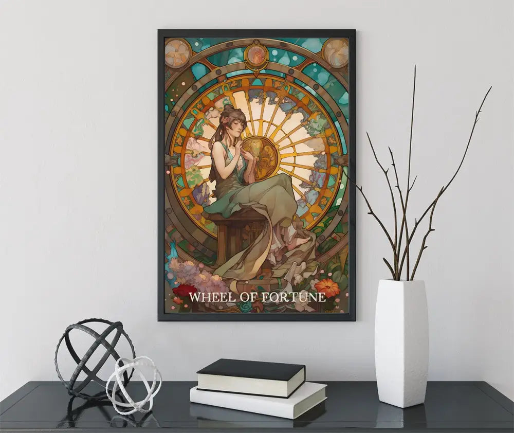 Wheel Of Fortune Tarot Card Print Poster No Frame Modern Wall Decor For Living Room Or Office by My Store