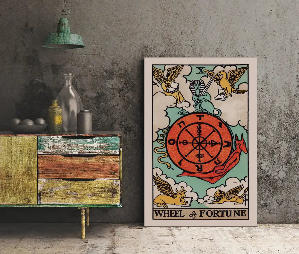 Wheel Of Fortune Tarot Card Print Poster No Frame by My Store