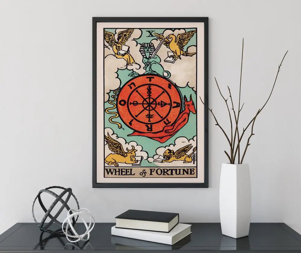 Wheel Of Fortune Tarot Card Print Poster No Frame by My Store