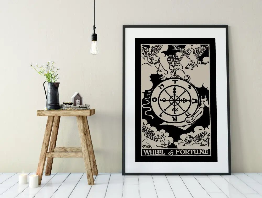 Wheel of Fortune Tarot Card Print Poster No Frame Wall Art for Elegant Home Decor by My Store