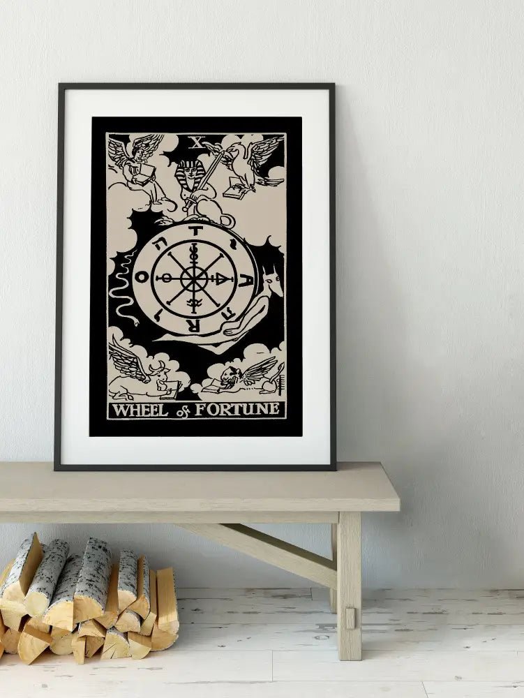 Wheel of Fortune Tarot Card Print Poster No Frame Wall Art for Elegant Home Decor by My Store