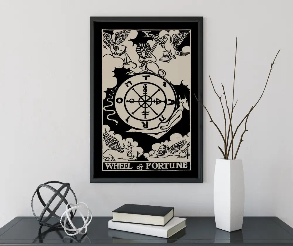 Wheel of Fortune Tarot Card Print Poster No Frame Wall Art for Elegant Home Decor by My Store