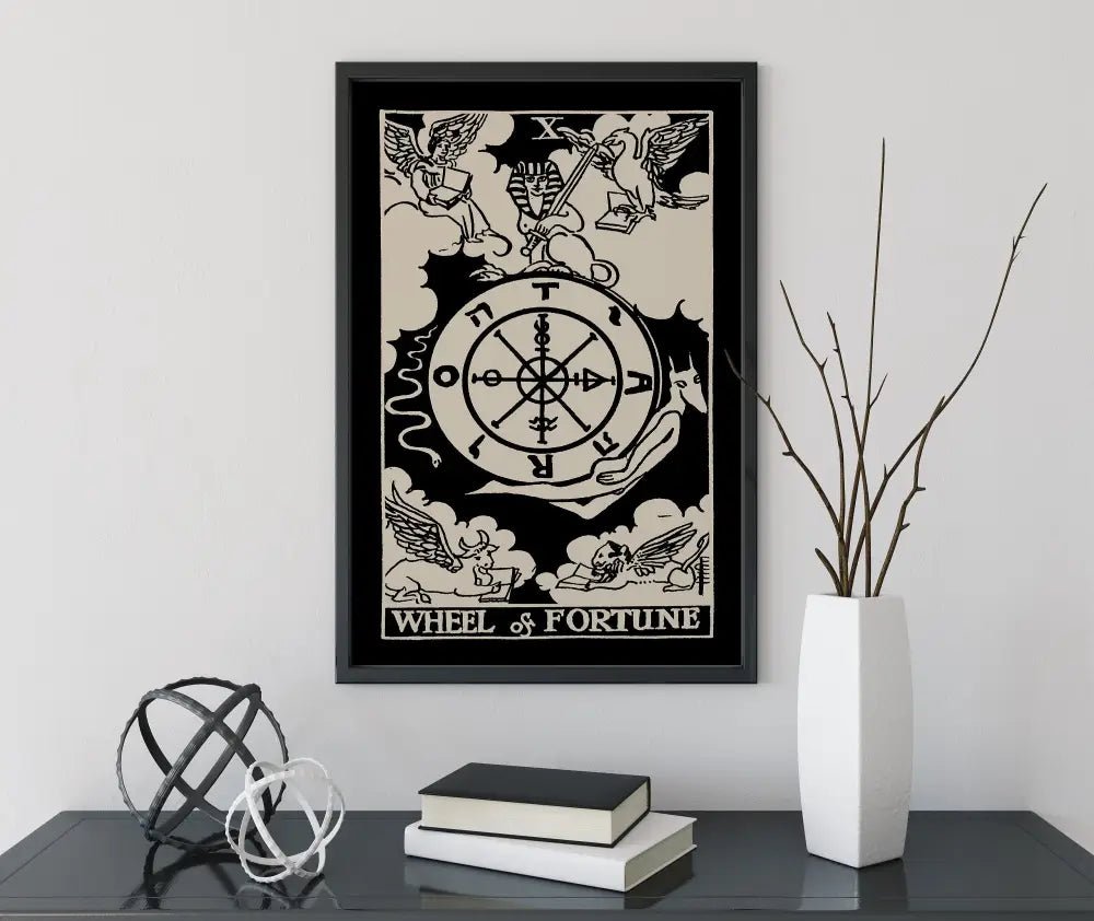 Wheel of Fortune Tarot Card Print Poster No Frame Wall Art for Elegant Home Decor by My Store
