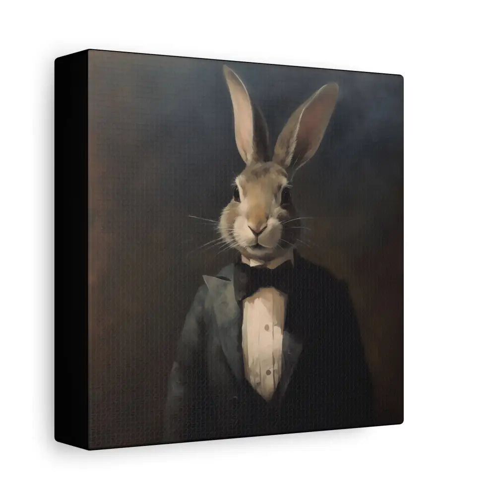 Bunny in a Suit – Canvas Wall Art - Whimsical Bunny Portrait - DesignBohemian