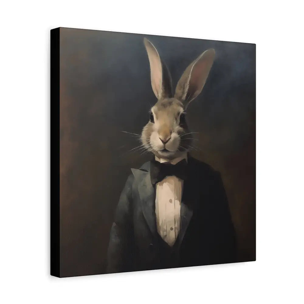 Bunny in a Suit – Canvas Wall Art - Whimsical Bunny Portrait - DesignBohemian