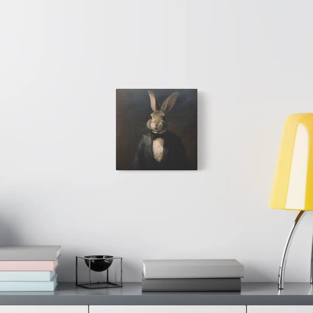 Bunny in a Suit – Canvas Wall Art - Whimsical Bunny Portrait - DesignBohemian