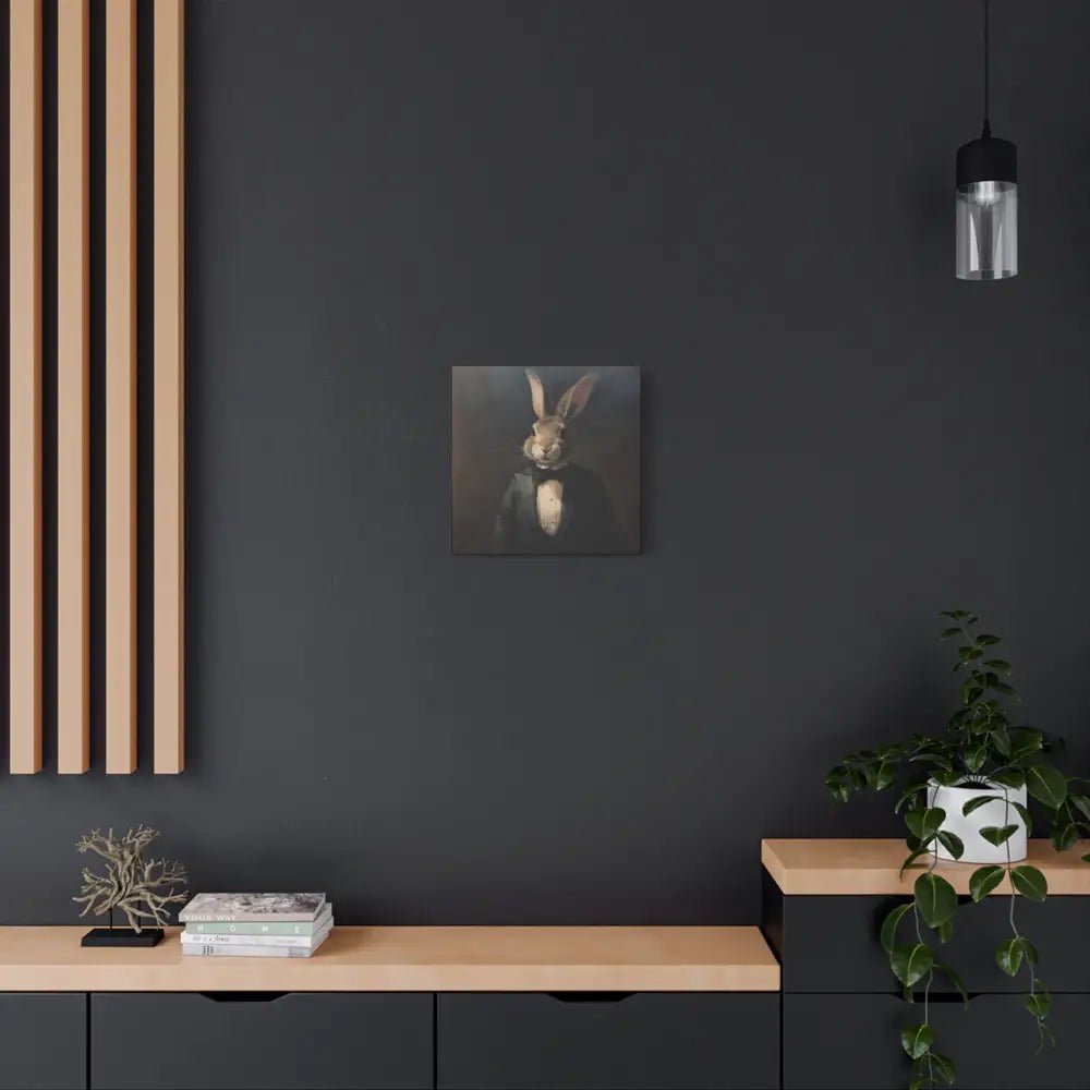 Bunny in a Suit – Canvas Wall Art - Whimsical Bunny Portrait - DesignBohemian