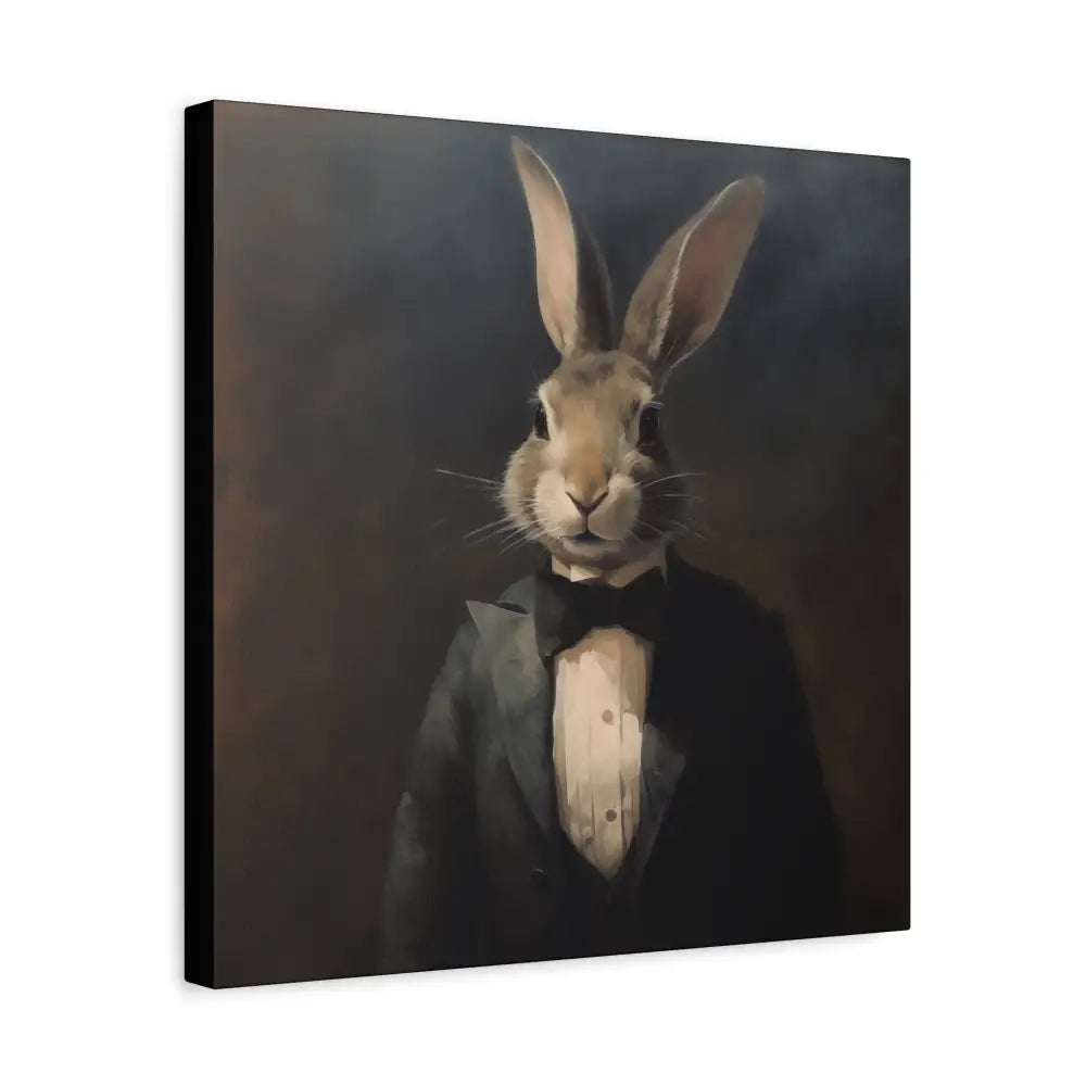 Bunny in a Suit – Canvas Wall Art - Whimsical Bunny Portrait - DesignBohemian