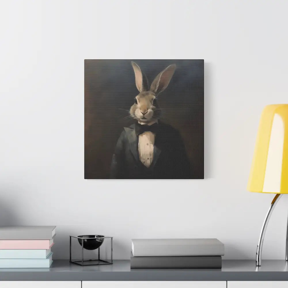 Bunny in a Suit – Canvas Wall Art - Whimsical Bunny Portrait - DesignBohemian
