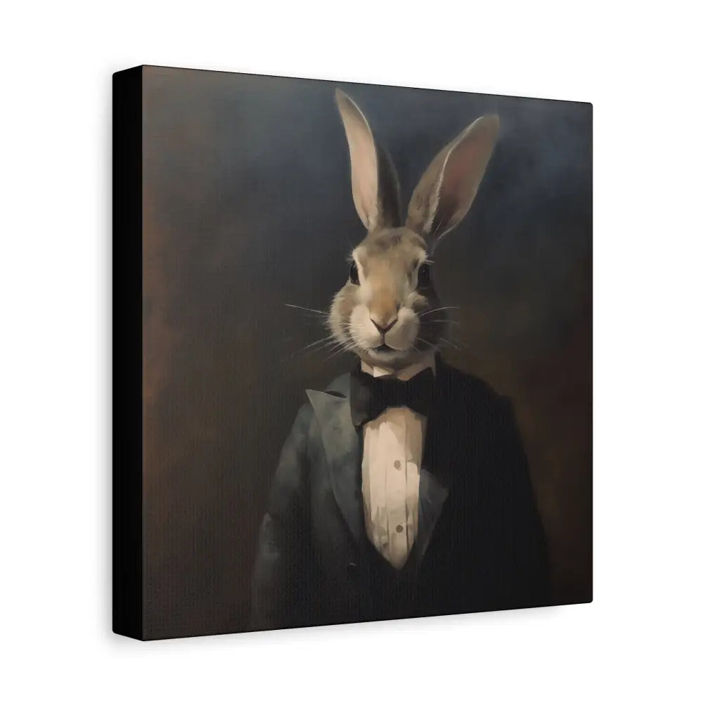 Bunny in a Suit – Canvas Wall Art - Whimsical Bunny Portrait - DesignBohemian