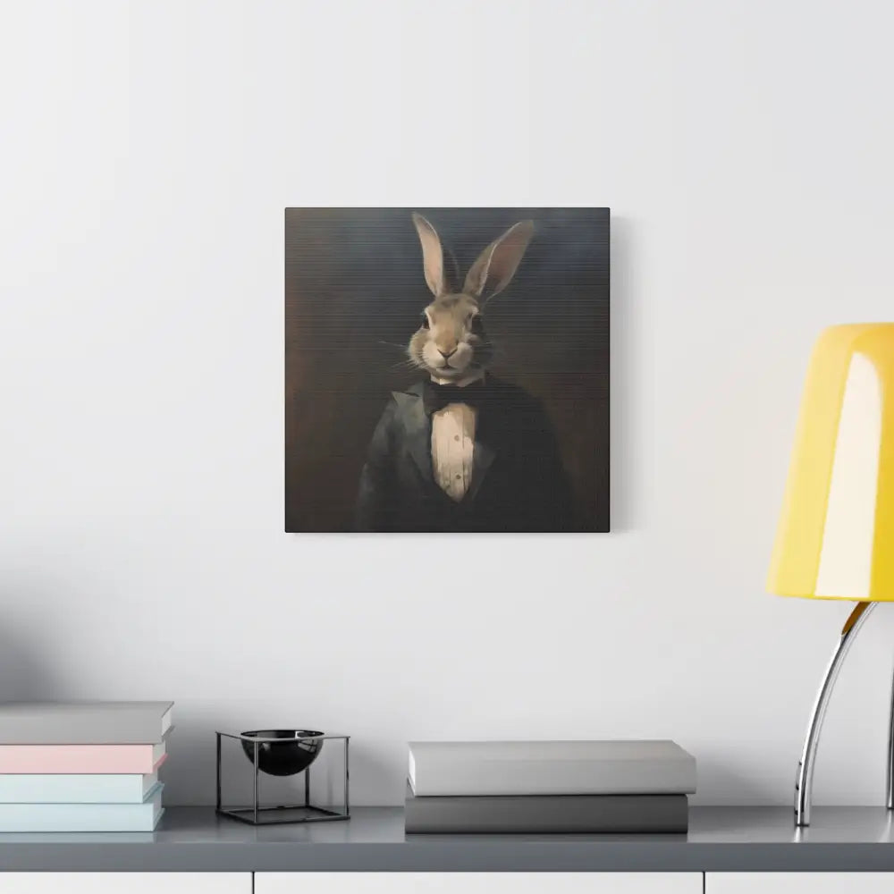 Bunny in a Suit – Canvas Wall Art - Whimsical Bunny Portrait - DesignBohemian
