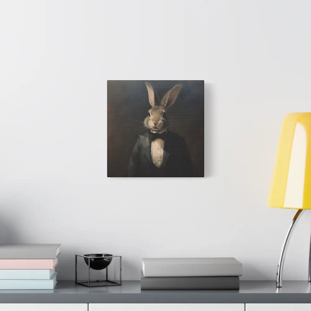 Bunny in a Suit – Canvas Wall Art - Whimsical Bunny Portrait - DesignBohemian