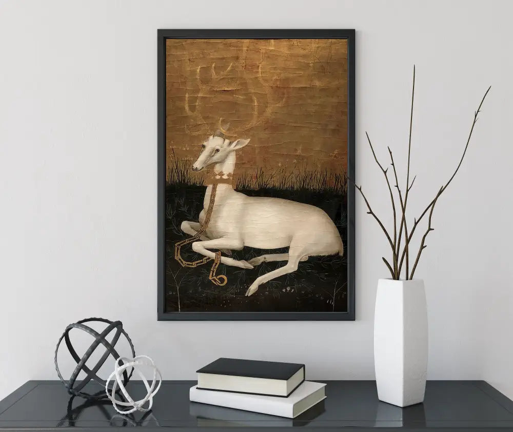 White Hart Stag Medieval Poster No Frame By Wilton Diptych by My Store