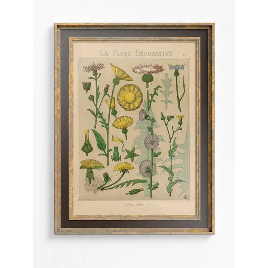 Wildflowers Vintage Botanical Art Nouveau Poster Print Large Premium by My Store
