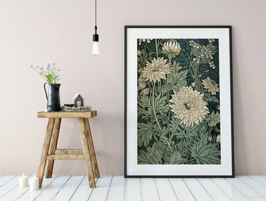 William Morris Floral Art Nouveau Print Bohemian Green by My Store