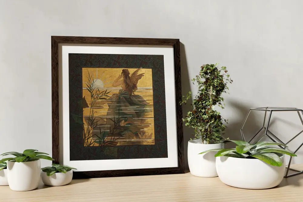Winged Nymph at Sunrise Fine Art Print by Alexandre de Riquer by My Store