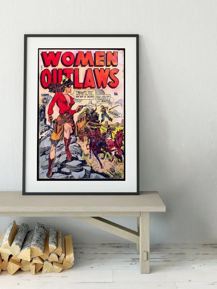 Women Outlaws Poster Vintage Comic Book Art Print No Frame by My Store