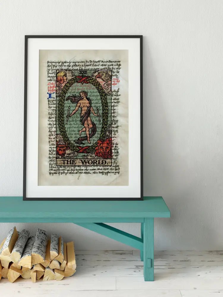 World Tarot Card Print On Ancient Text Poster No Frame Rider Waite Edition By Pamela Colman Smith by My Store
